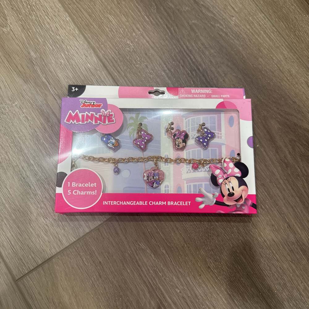 LUV HER Minnie Mouse Add A Charm Toy Bracelet and Costume Jewelry Box Set